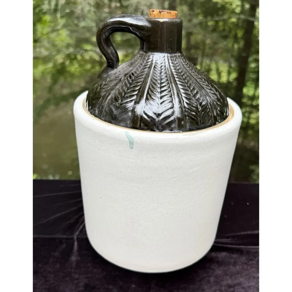 Vintage Ceramic Monmouth Pottery Rustic Primitive Moonshine Jug Cookie Jar 11